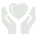 two hands holding a heart symbol representing care and support for five community needs