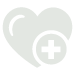 heart symbol with medical cross representing health and wellness for two purposes